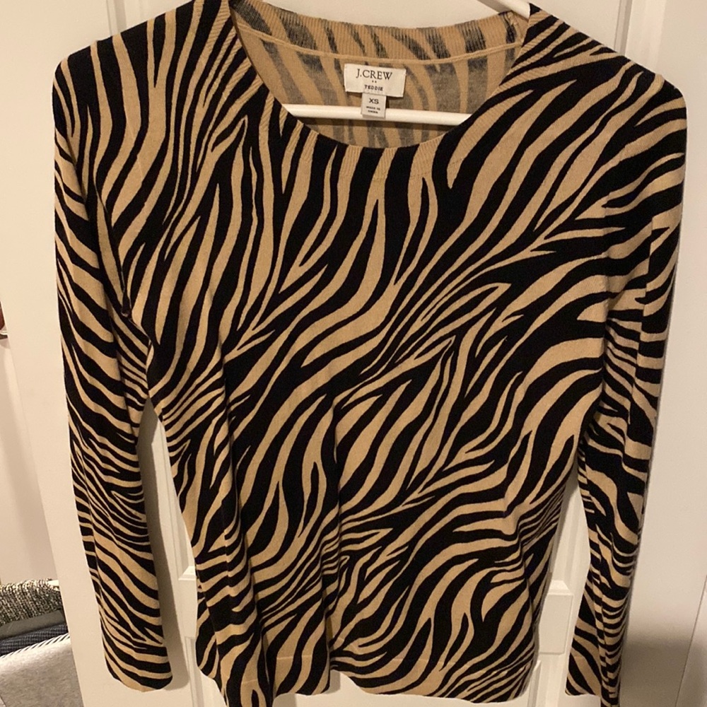 J. Crew Teddie Zebra Sweater